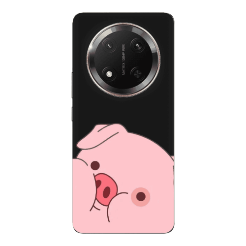 Honor Magic 7 Lite Piggy 2 Black Colored Silicone TPU Θήκη
